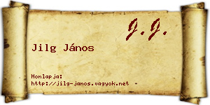 Jilg János névjegykártya